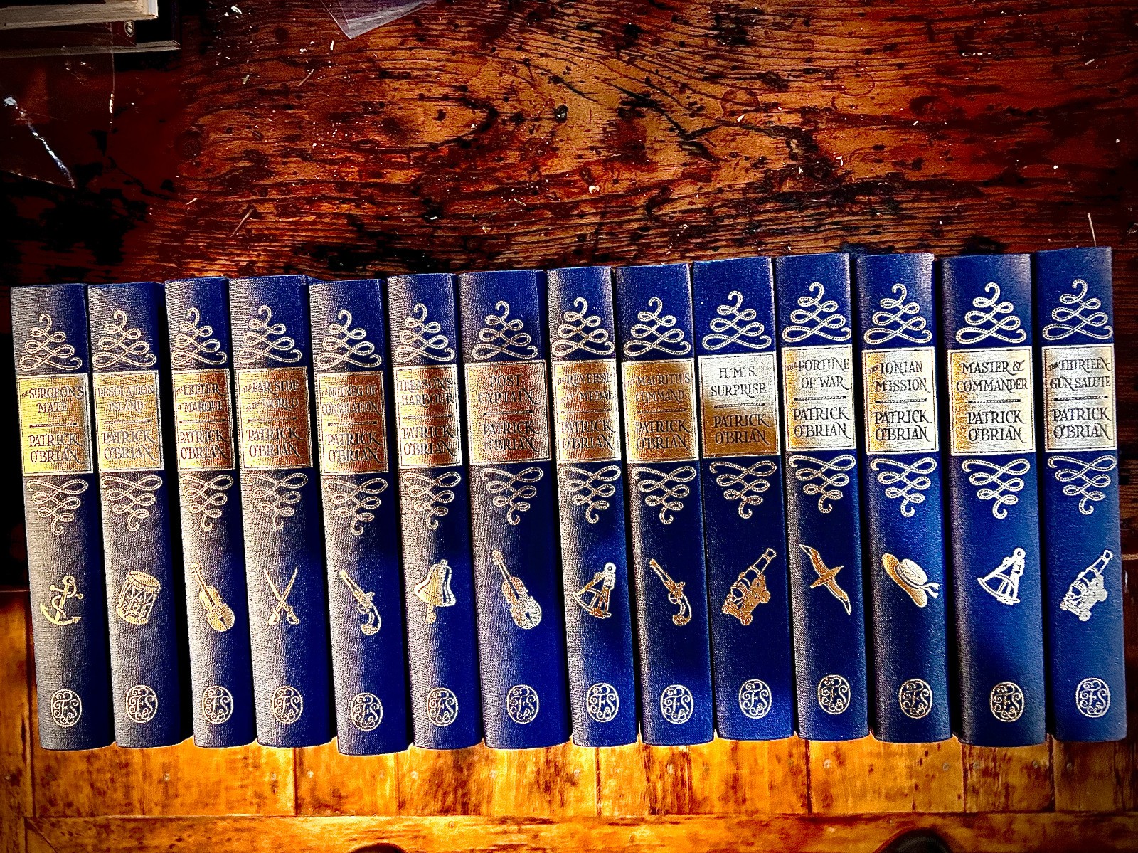 Patrick O’Brian Folio Society Collection—14 Volumes in Slipcases—Fine Condition