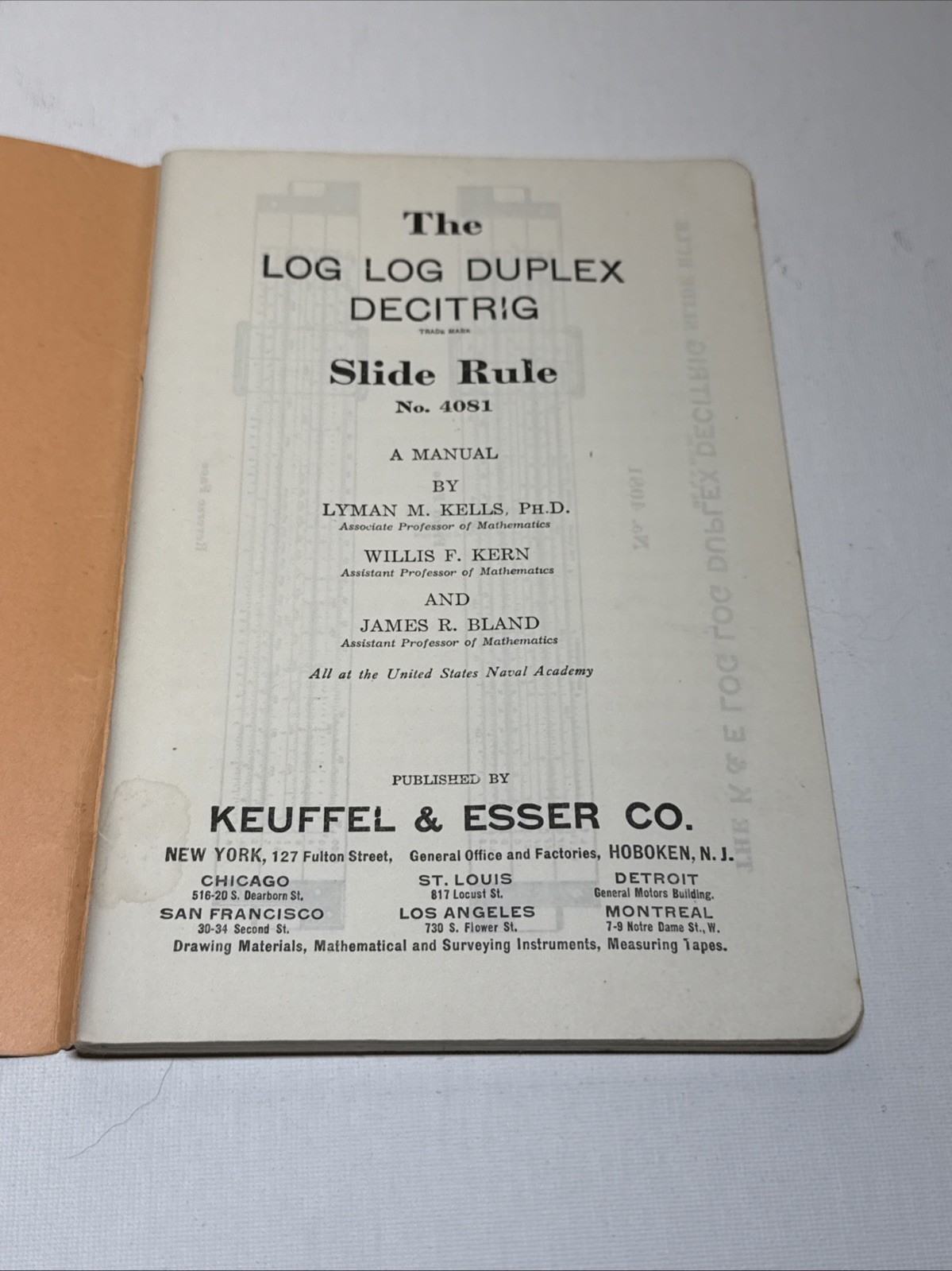 1945 The Log Log Duplex Decitrig … Slide Rule No. 4081 A Manual