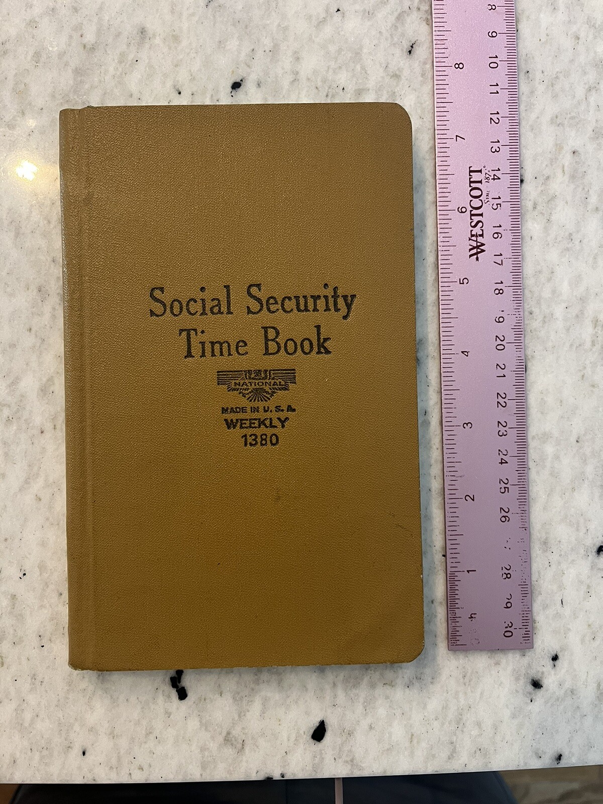 Vintage National Social Security Time Book No. 1380 Made In USA/WeeklyWages/Hour