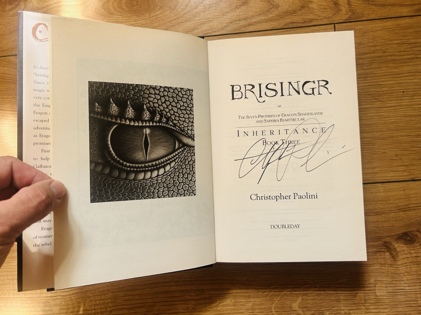 Christopher Paolini Brisingr Signed Hardback