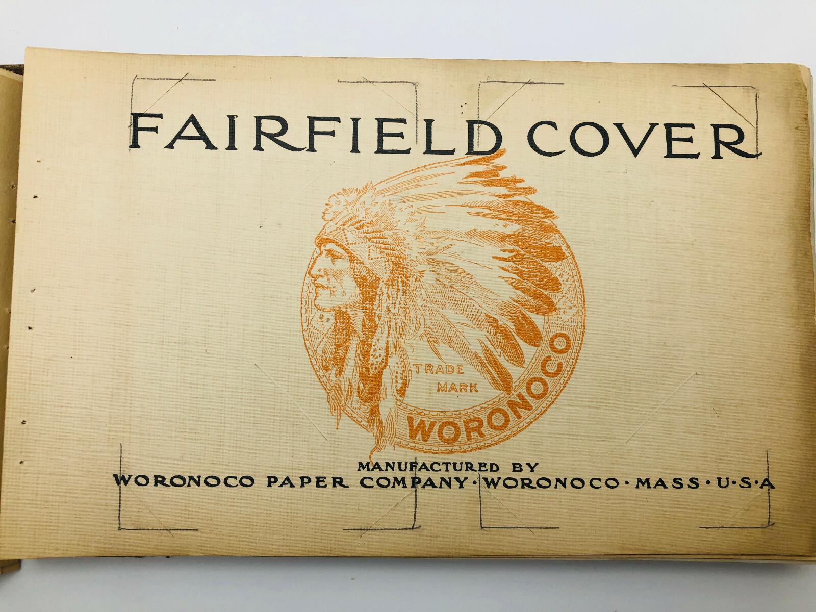 Woronoco Book and Cover Papers Sample Book, 1909 HC [Book Publishing]