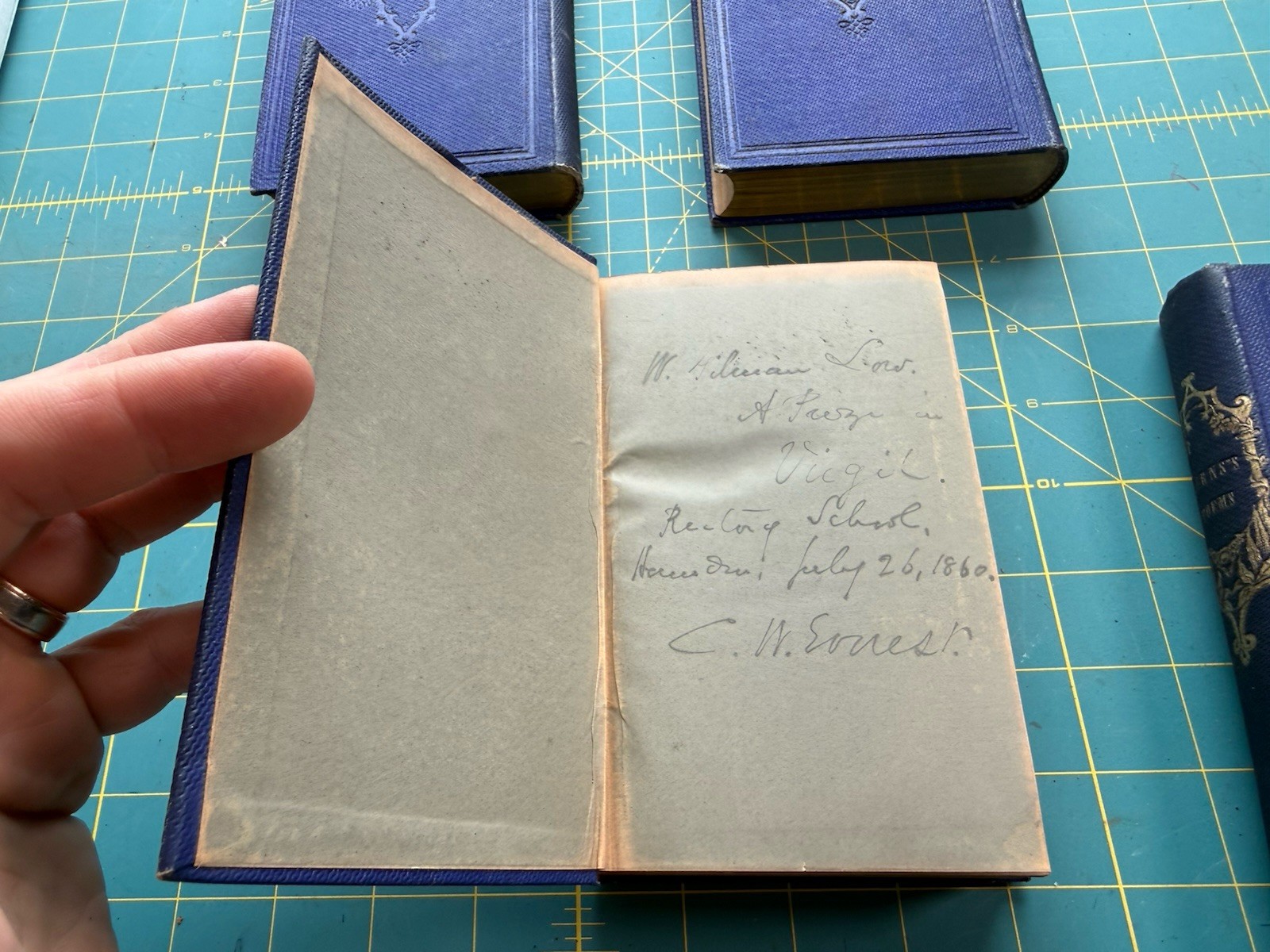 1857-60 Antique Poetry Lot 4 Cowper Crabbe Goldsmith Burns Rectory School Prize