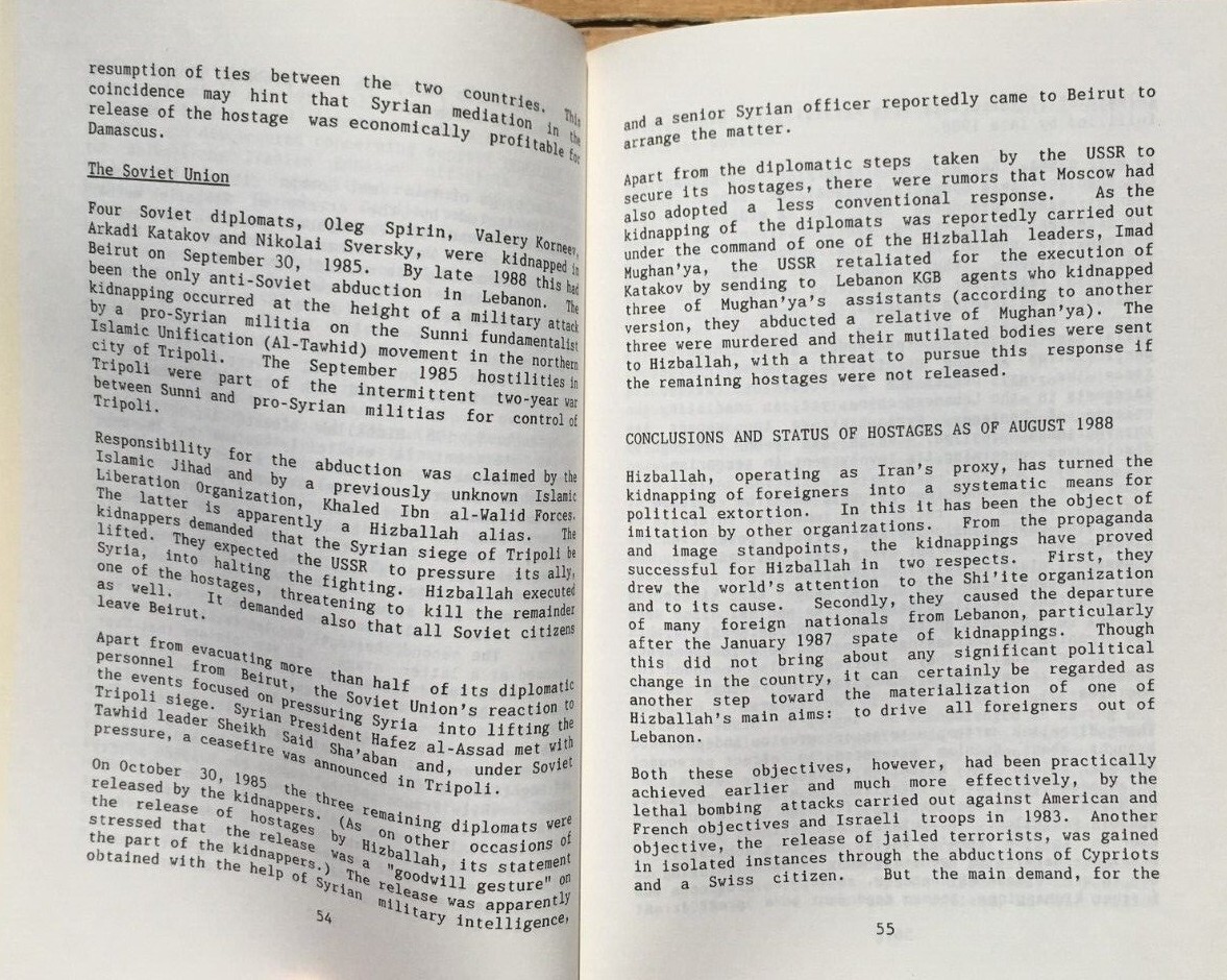 INTER International Terrorism Journal 1986 1987 1988 TERRORIST INCIDENTS STATS