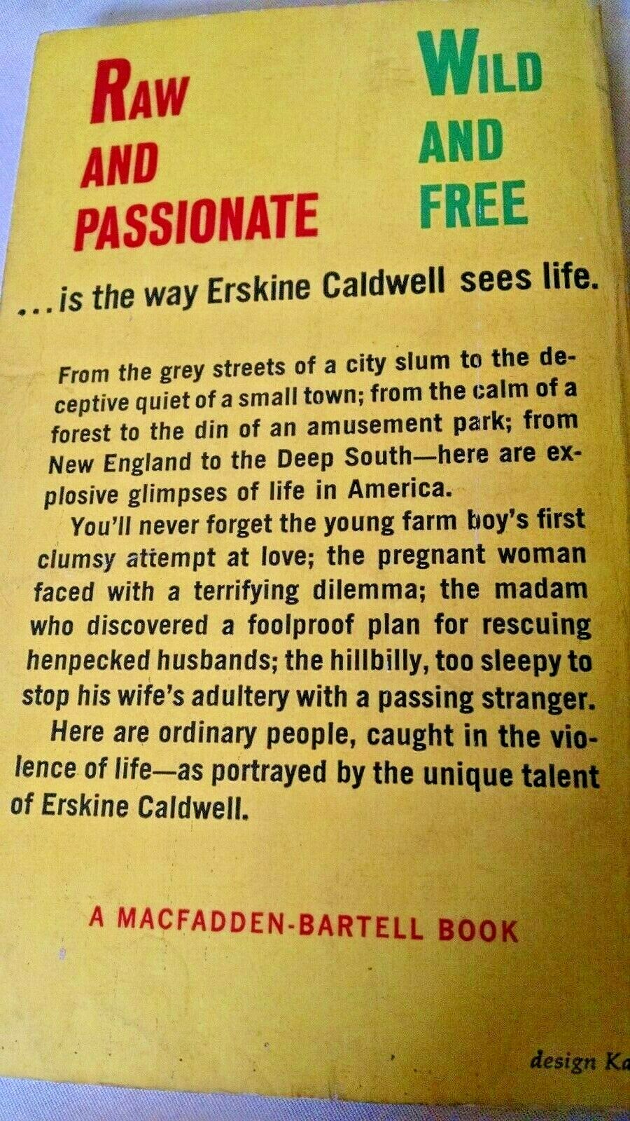 WOMAN IN THE HOUSE BY ERSKINE CALDWELL MACFADDEN #50-228 1ST PRINT OCT 1964 PB.