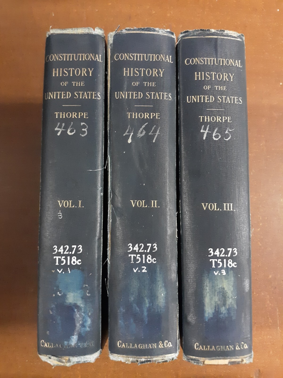 Constitutional History Of The United States, Thorpe, 3 Vol., 1901, X-lib.