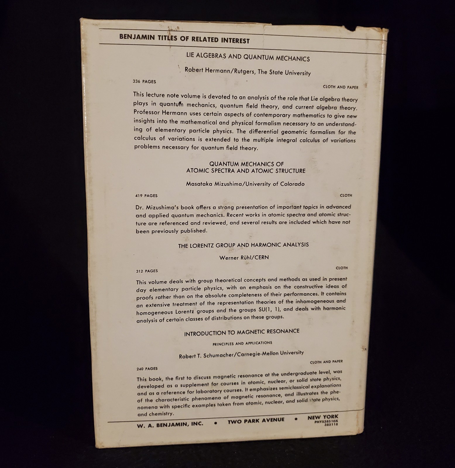 Quantum Kinematics And Dynamics by Julian Schwinger 1970 Hardcover DJ Book