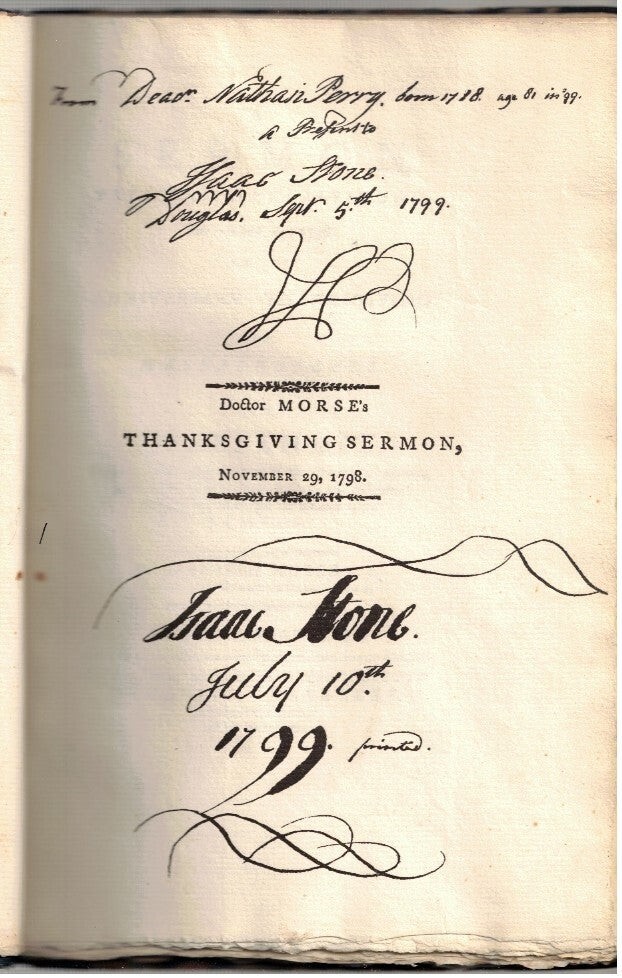 Jedidiah Morse / SERMON PREACHED AT CHARLESTOWN NOVEMBER 29 1798 1912