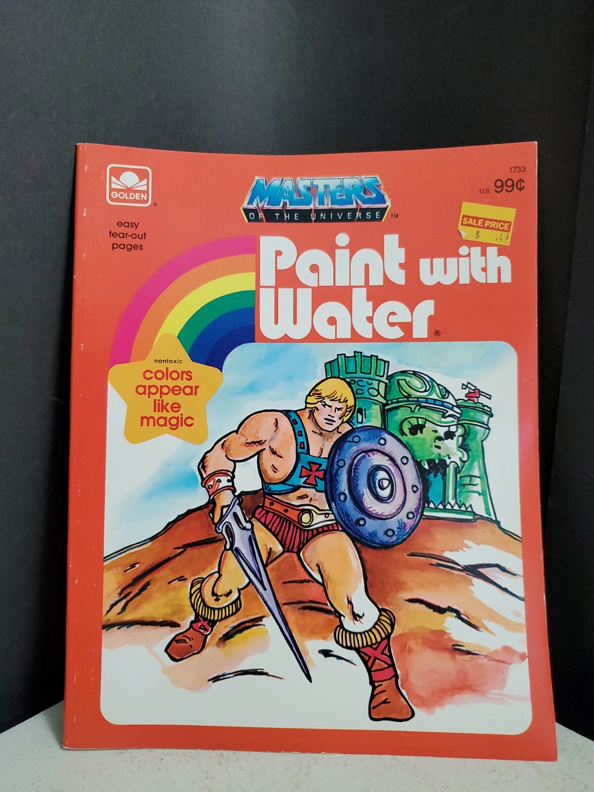 Vintage 1983 Masters Of The Universe He-Man Golden Paint With Water Book Mattel