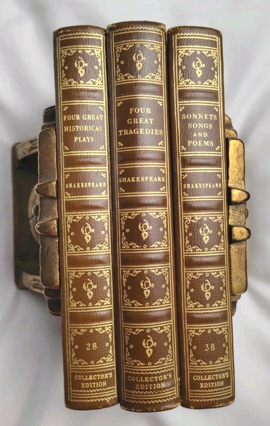 Vtg Shakespeare Pocket Books Collectors Edition Lot 3 Floral Boards Gold Gilt