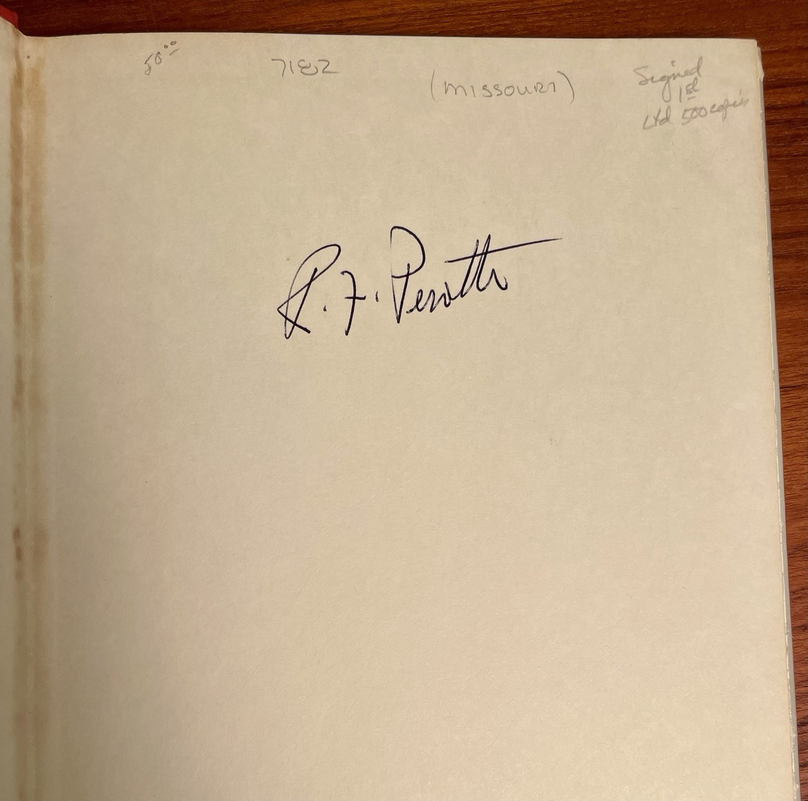 SIGNED Important Firsts in Missouri Imprints 1808-1858 Viola Andersen Perotti HC