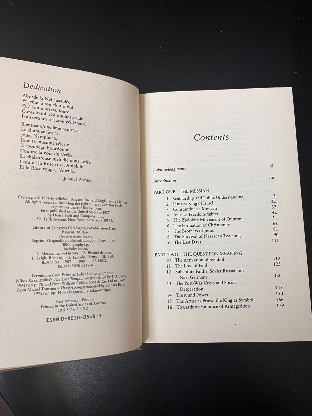 „Messianic Legacy“ Michael Baigent Richard Leigh & Henry Lincoln Hardcover 1986