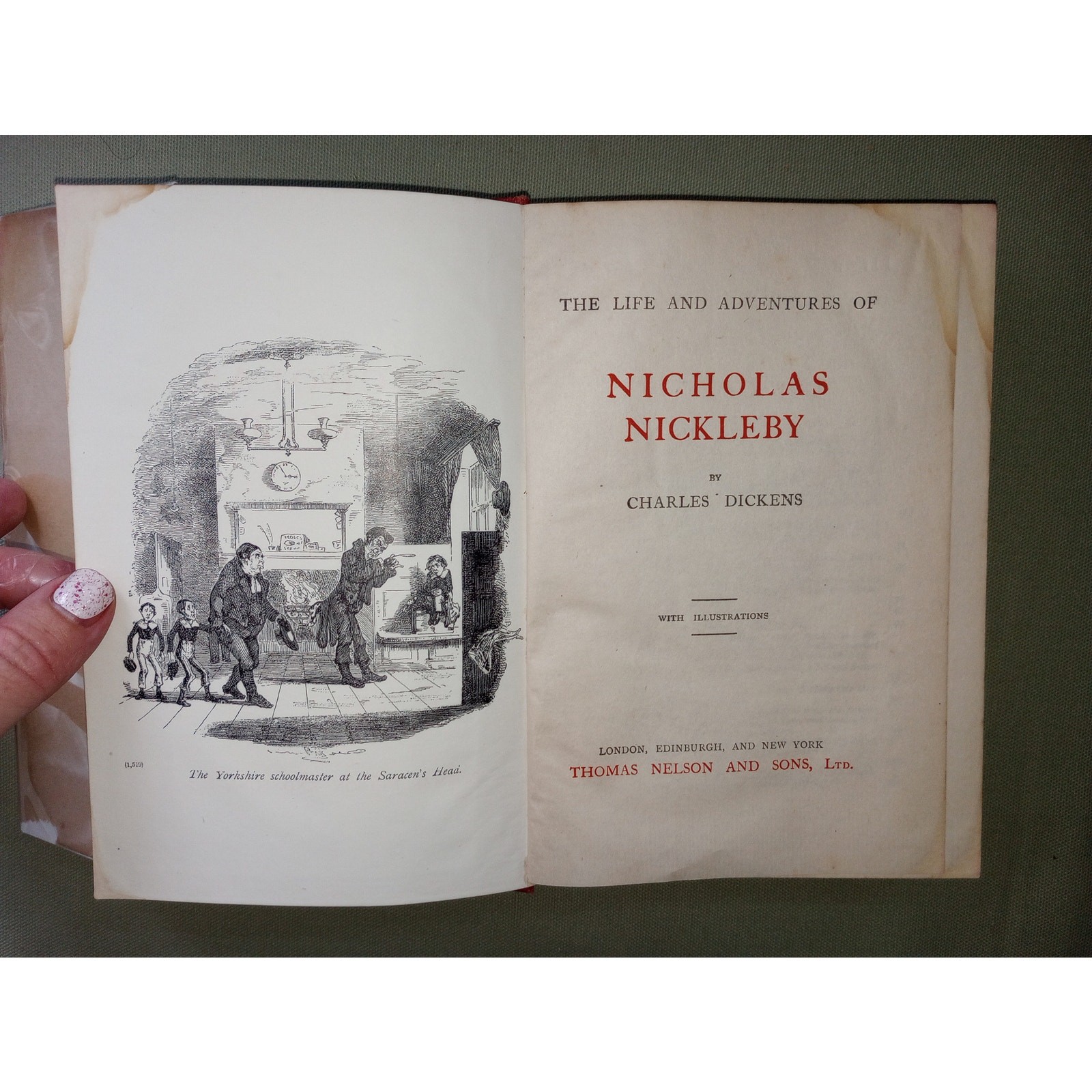 Antique Nicholas Nickleby Charles Dickens Illustrated Claud Lovat Fraser Art DJ