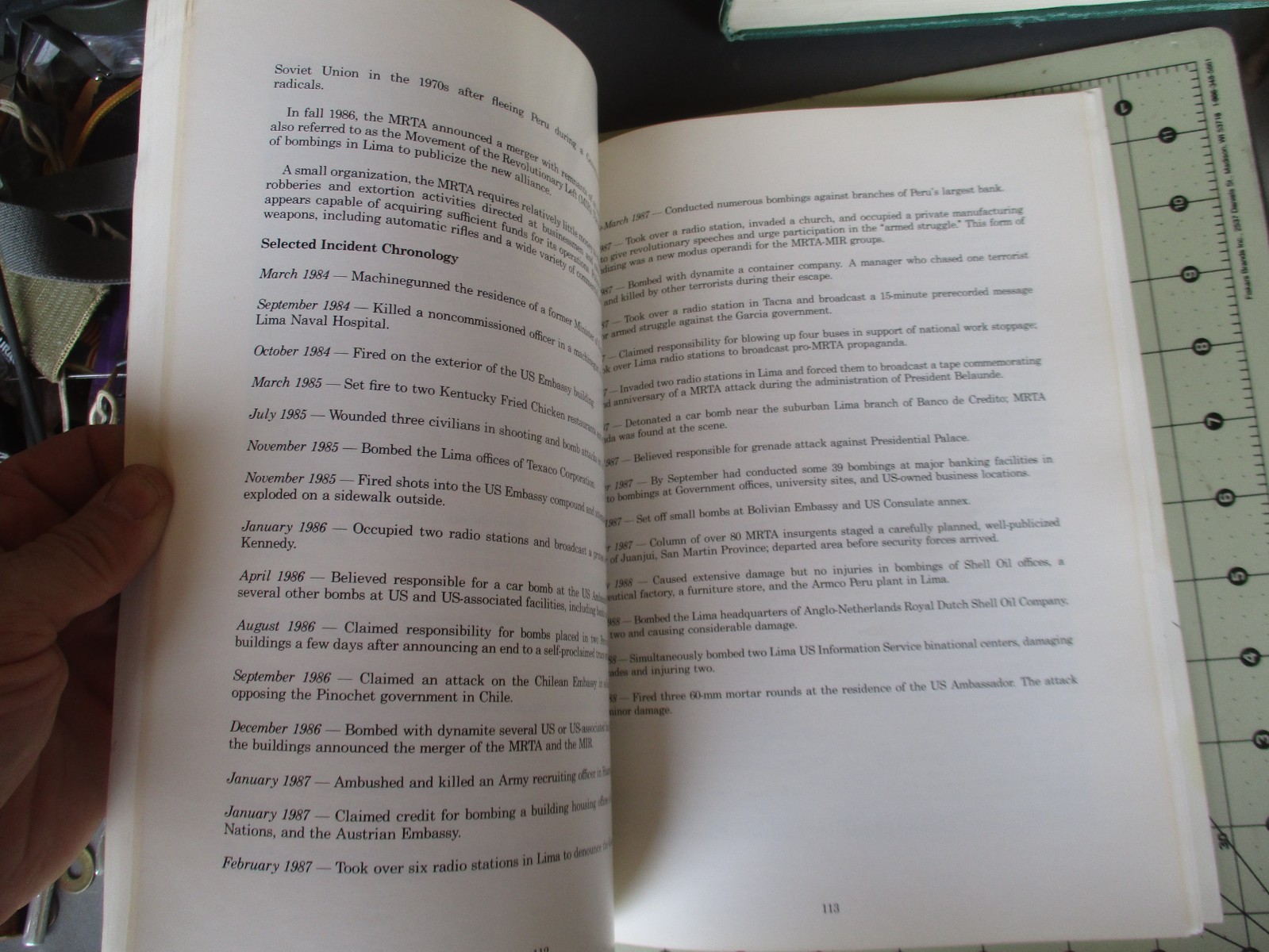 BOOK: 1988 TERRORIST GROUP PROFILES, US Government Printing Office