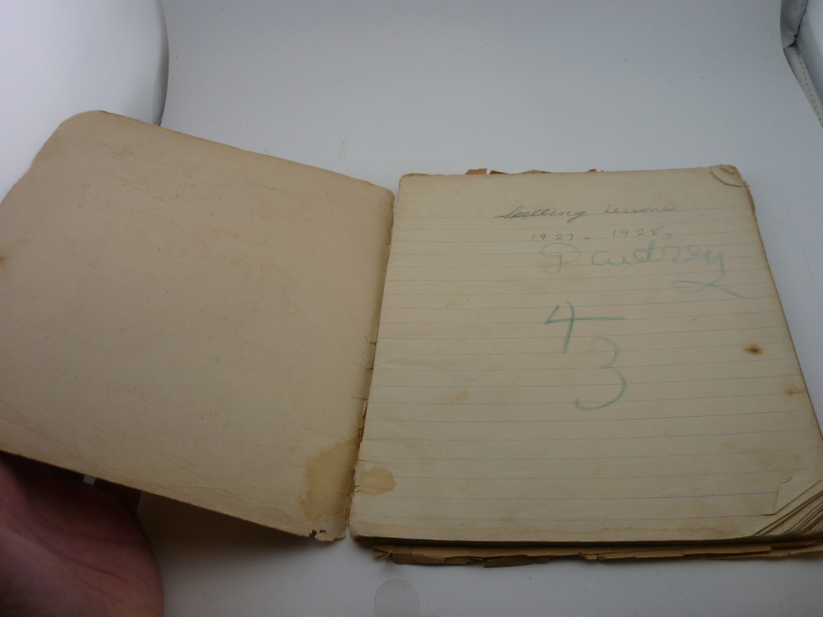 1927 Blue Bird School Series Composition Book Handwritten Student Notebook