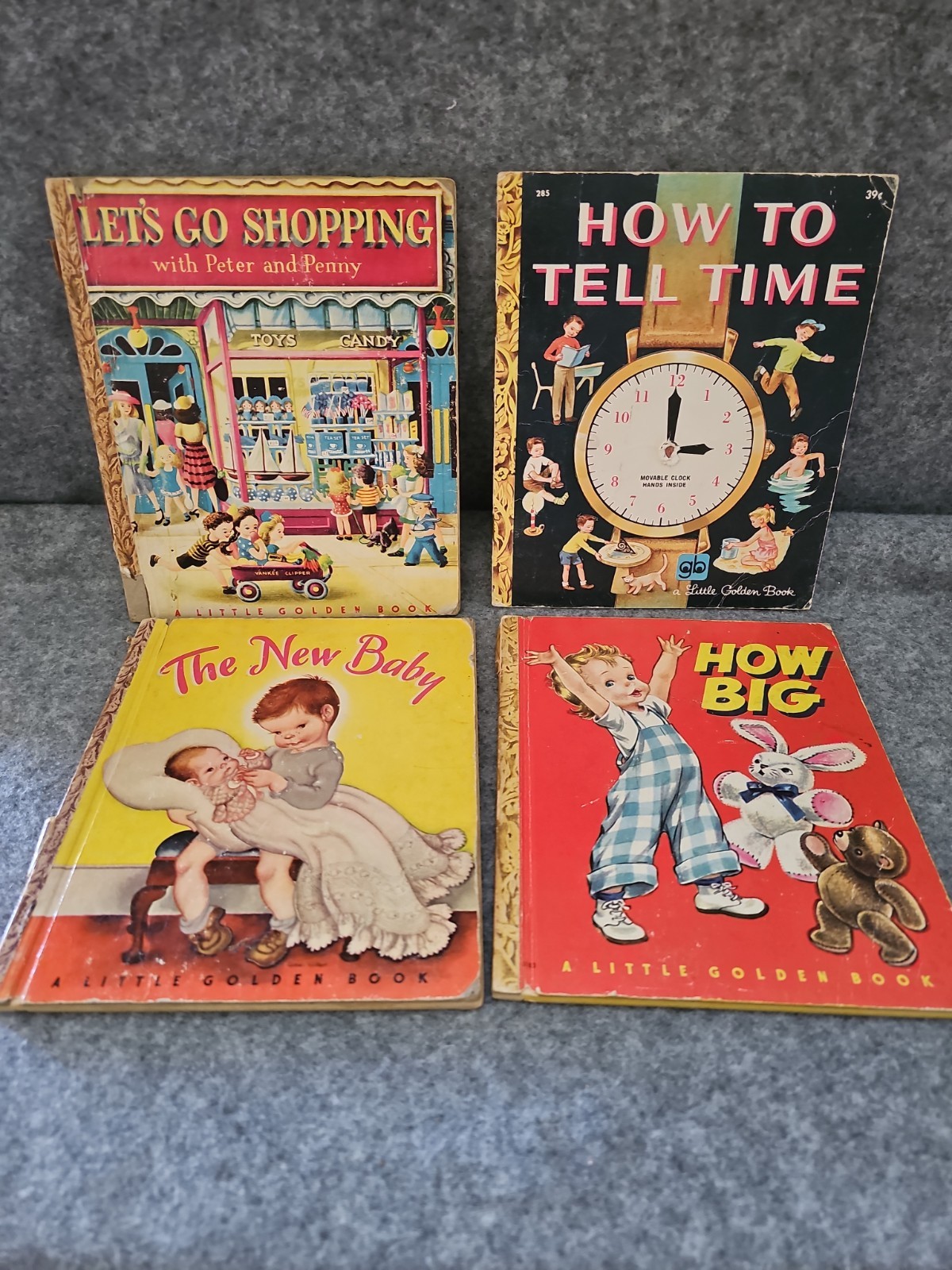 Lot of 4 Antique Little Golden Books – Various See Description – 40’s To 70’s
