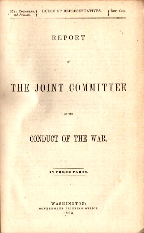 Report Of The Joint Committee On The Conduct of the War, Part 3, 1863, Dept West