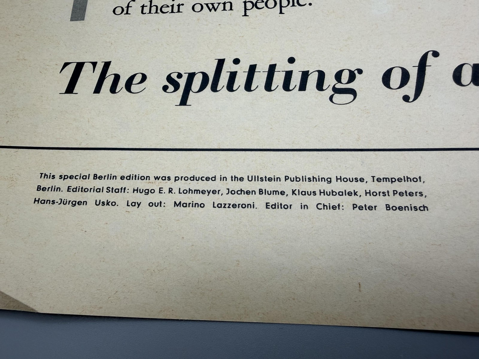 VTG 1961 Berlin Wall Publication Ullstein Germany Illustrated Peter Boenisch HTF