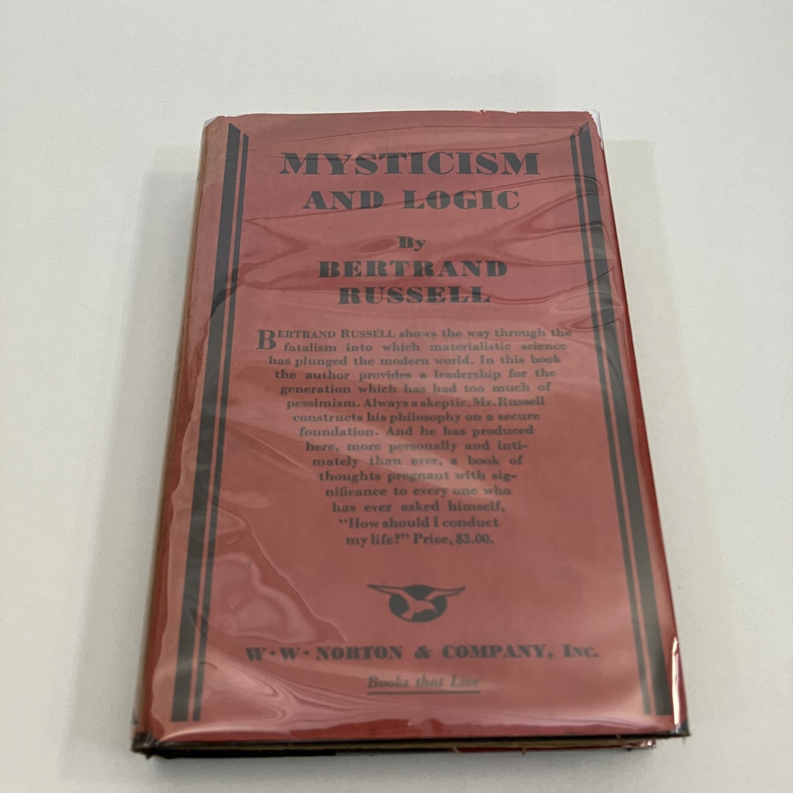 Mysticism and Logic Bertrand Russell 1929 First Norton Edition 1st Printing HCDJ