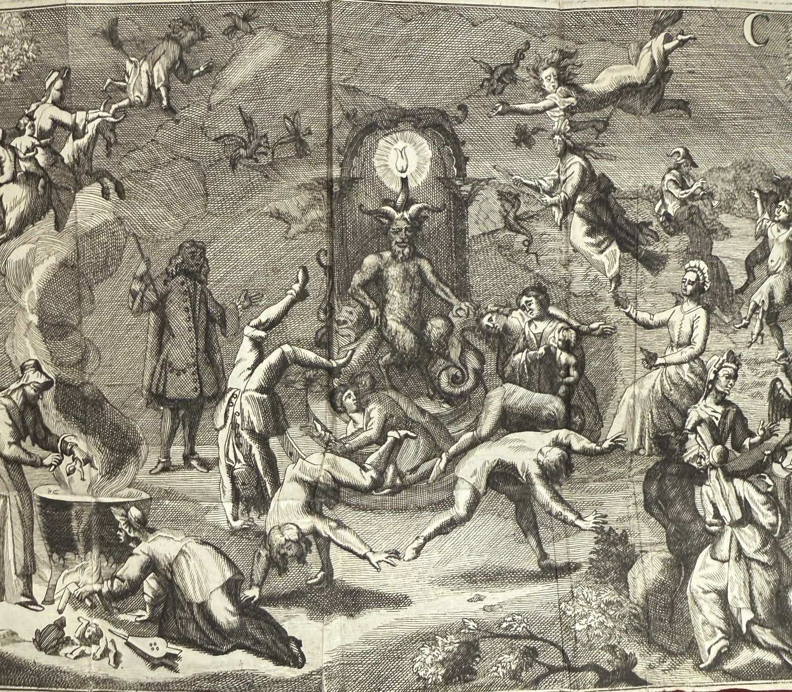 1710 Rare Witchcraft Illustrated Occult Book – History Of Monsieur Oufle French