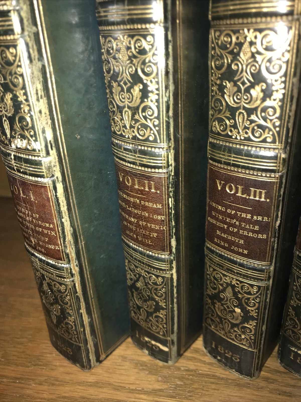 LEATHER Set; WORKS WILLIAM SHAKESPEARE! Complete ORIGINAL BINDINGS! 1823