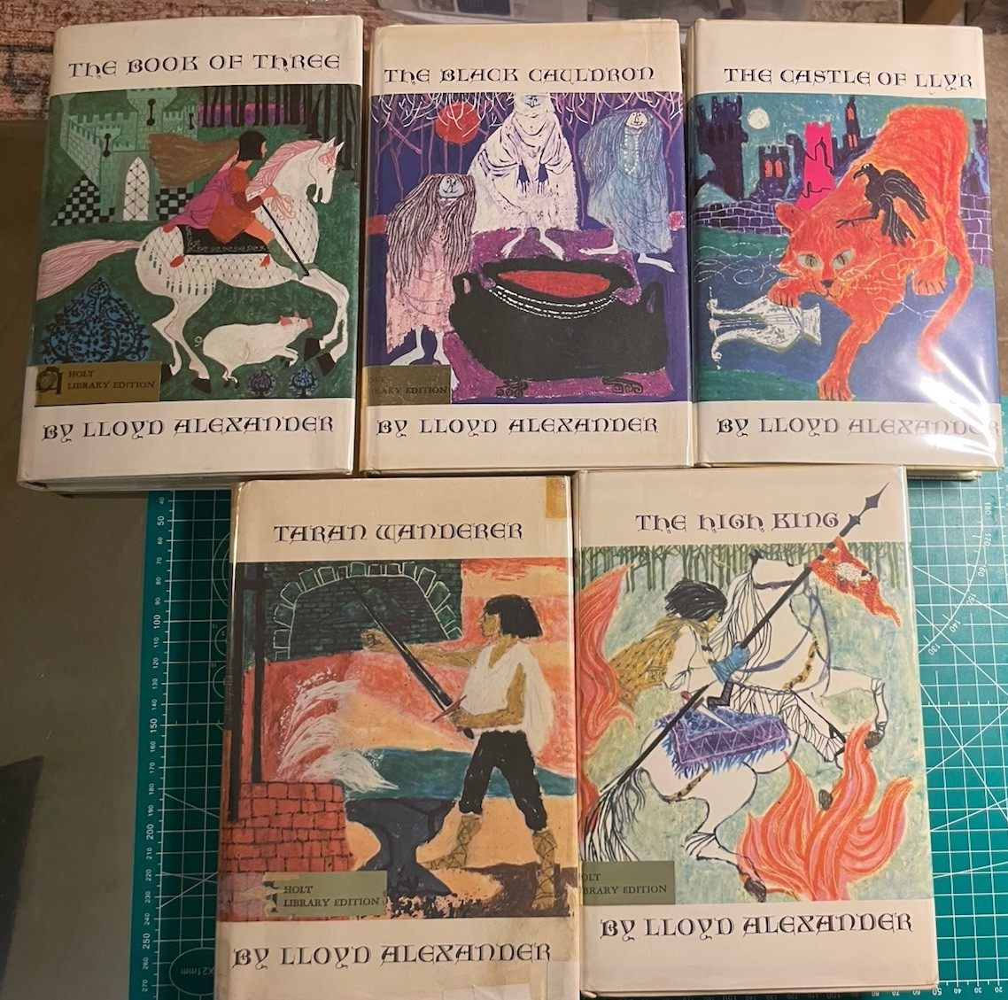The Prydain Chronicles Full Set First Editions Stated w Gorgeous HC/DJs! Rare!