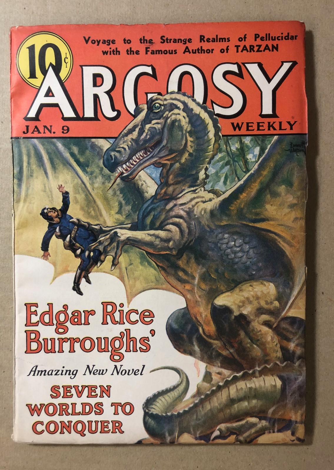 Argosy | Jan 9 1937 | Pellucidar 7 Worlds-pt 1 | Burroughs ERB | F- | 5.5 NICE!