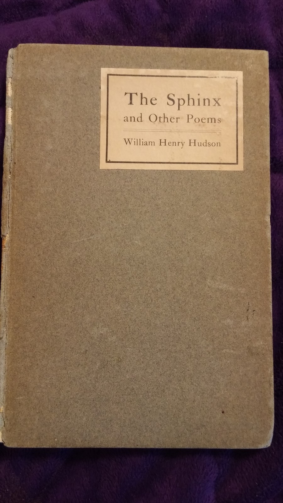 The Sphinx And Other Poems by William Henry Hudson 1900 HC 1/300 First Edition