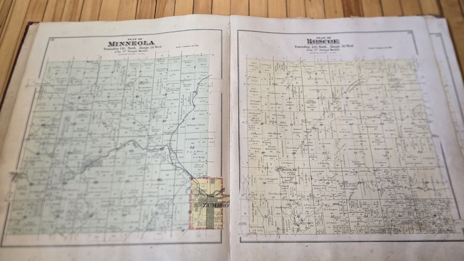 1894 Goodhue County Minnesota Plat Book Atlas HUGE Maps Red Wing Cannon Falls MN