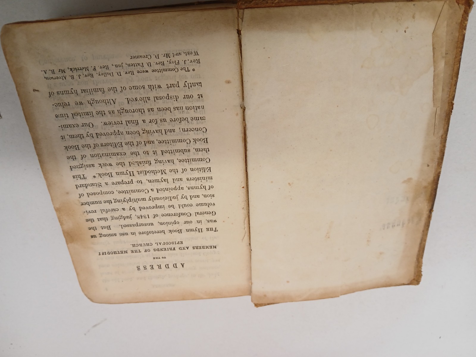 1849 Methodist Hymns Hymn Book Methodist Episcopal Church Leather AS IS