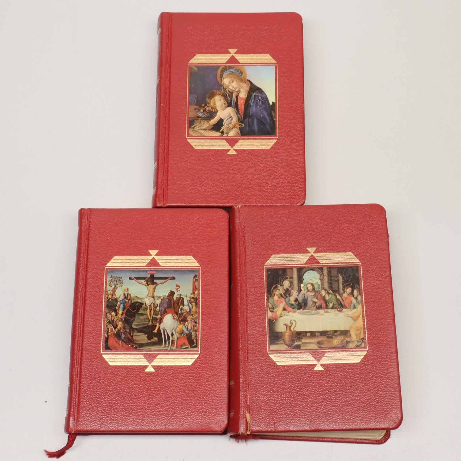 The Catholic Press Red Prayer & Missal 1954 Book Set of 3