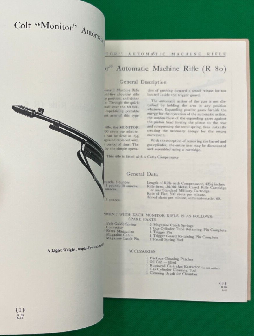 „COLT AUTOMATIC MACHINE GUNS & RIFLES“ 1993 REPRINT BY CLASS THREE ORDNANCE
