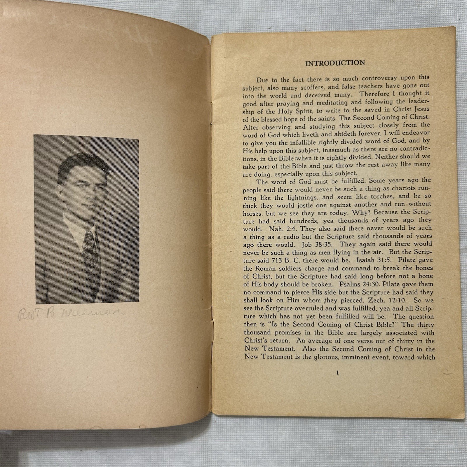 Looking For That Blessed Hope – A Bible Study by TB Freeman – Vintage 1942