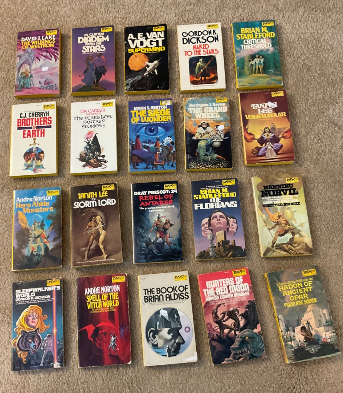 Lot1 of of 20 DAW Yellow Spine All 1st Printings, inc. Low Serial Nos. / Rare