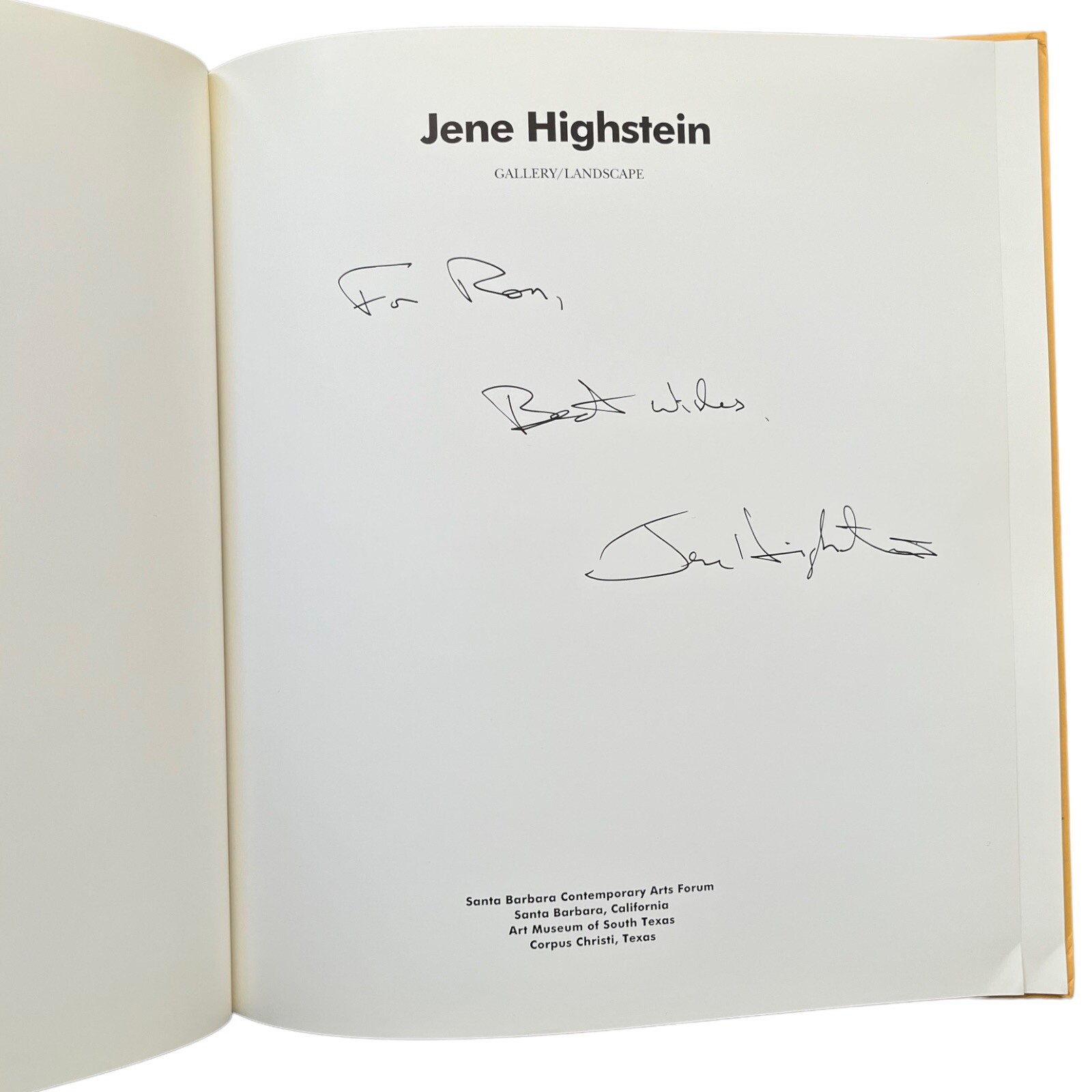 Jene Highstein Gallery Landscape Signed Art Book Hardcover Santa Barbara Texas