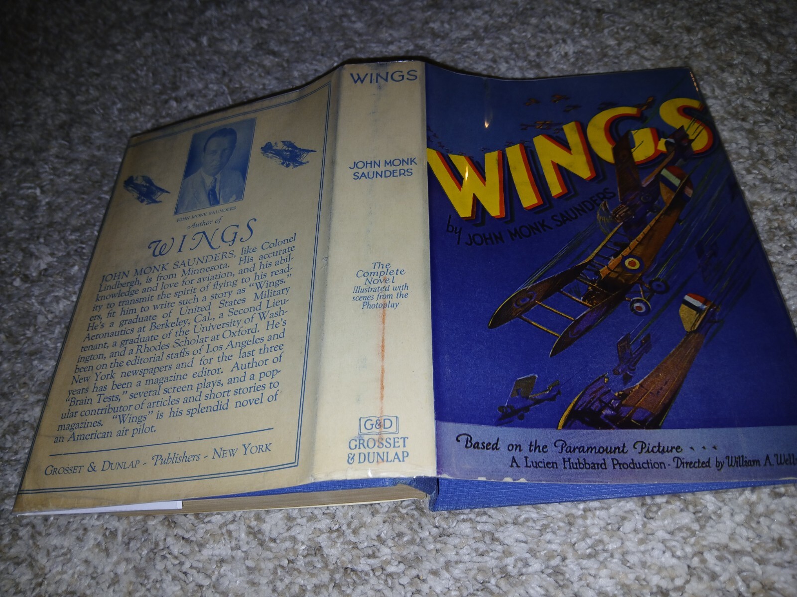 Wings 1927 1st Oscar Winner Absolutely Gorgeous Book & Jacket!