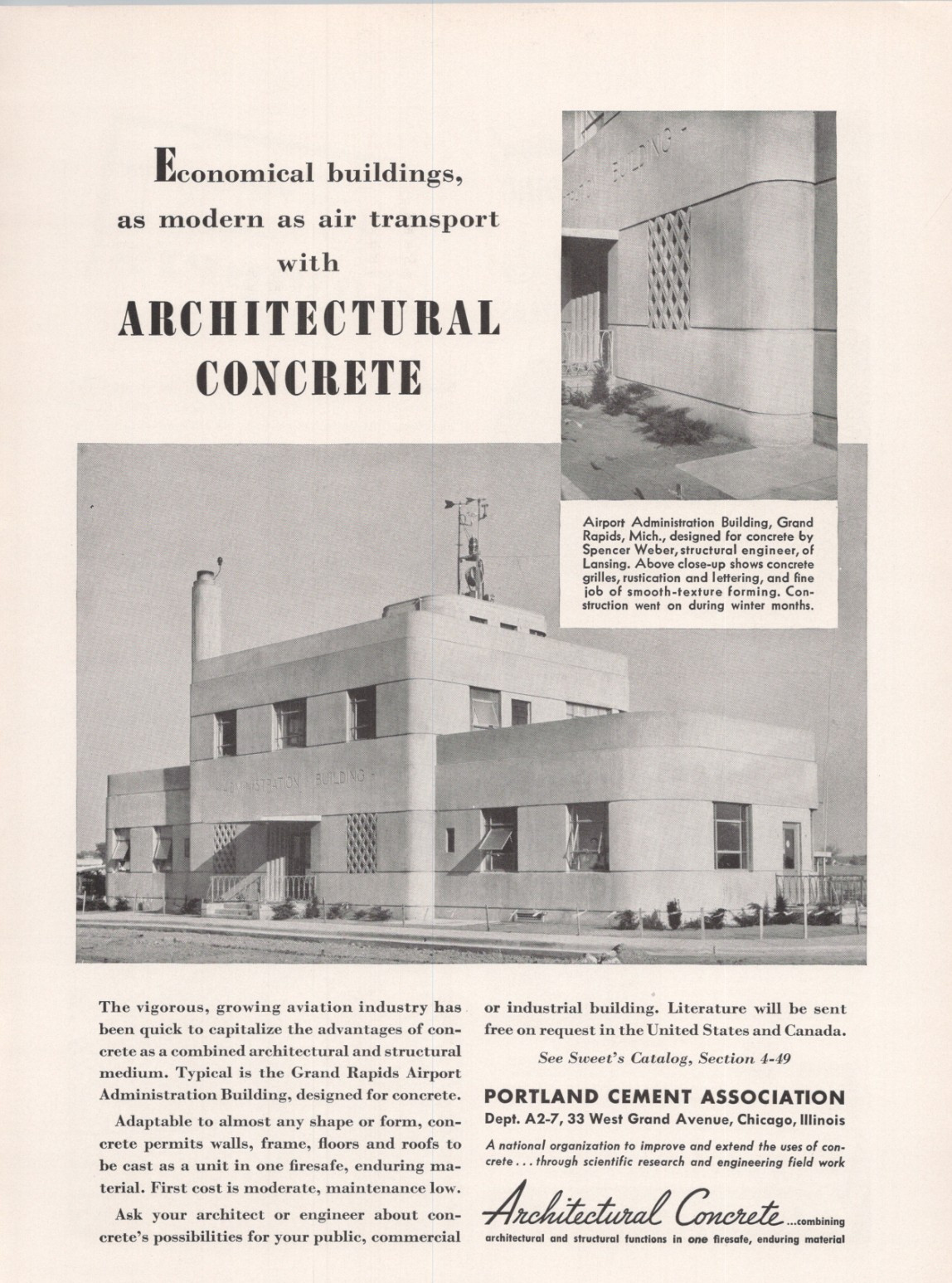 1941 Ad * Old Airport Administration Building Grand Rapids MI