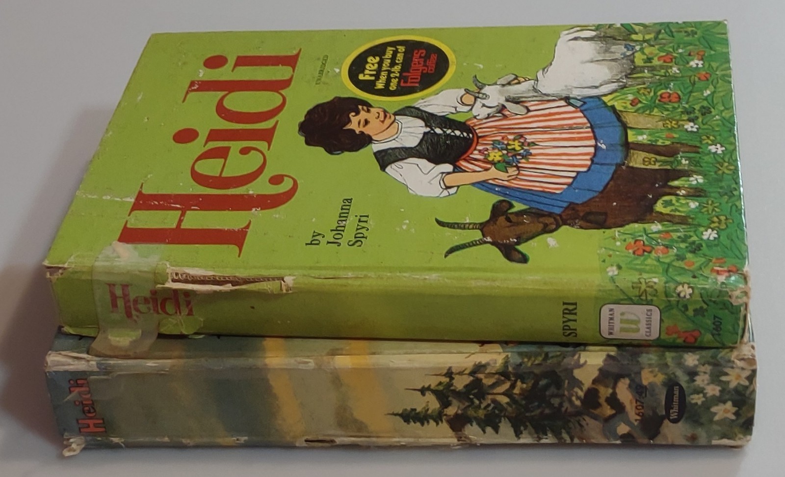 „Heidi“ Johanna Spyre 2 Item Book Lot Illust. HC Whitman 1955 1970