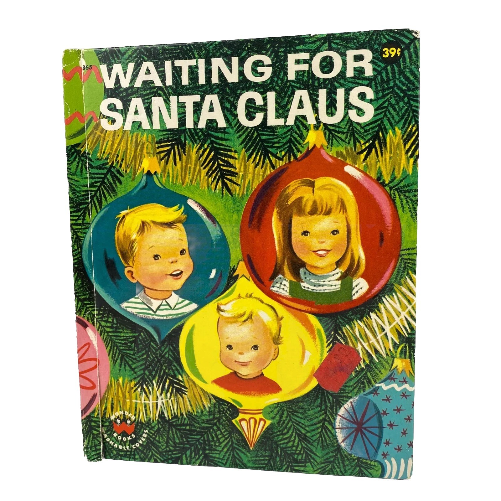 VTG 1952 Waiting For Santa Clause Marcia Martin Wonder Books Christmas Book USA