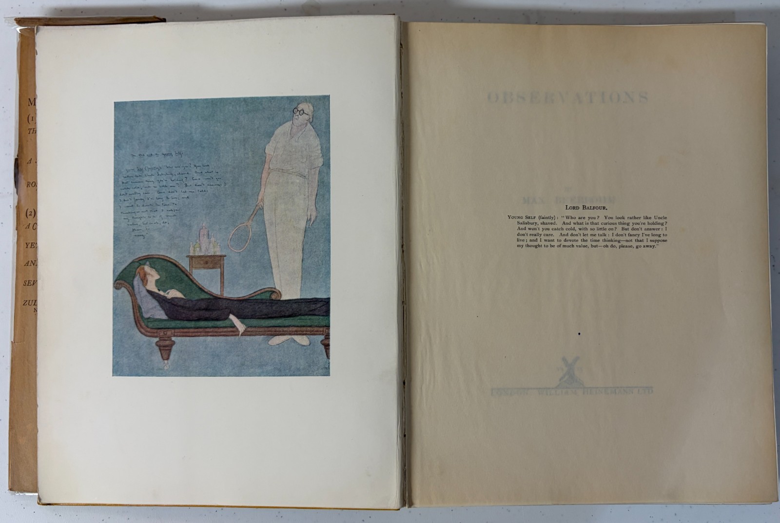 Observations by Max Beerbohm, ORIGINAL DUST JACKET, 1925, William Heinemann