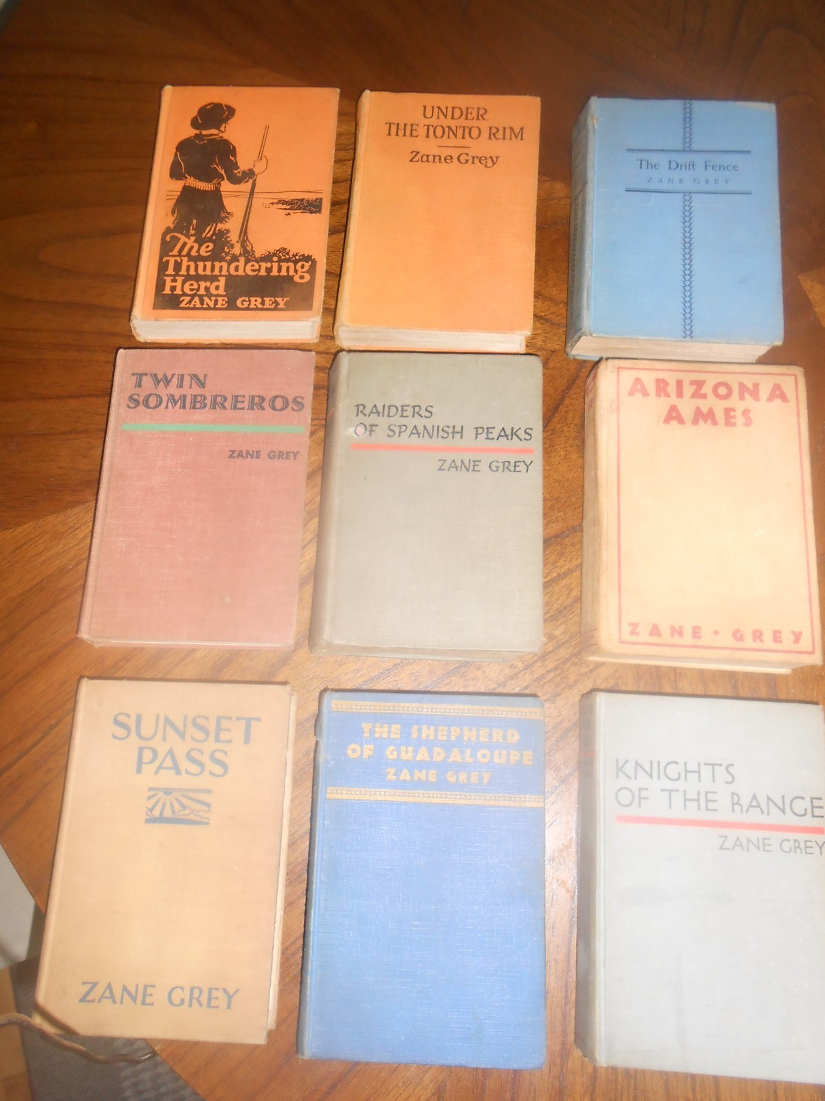 Old Zane Grey Books-lot of 9-All 1st Editions-Publisher, Harper bros. & Grosset