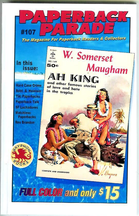 PAPERBACK PARADE #107, Gryphon pb book collector mag, Tiki, Heinlein, pulp sf