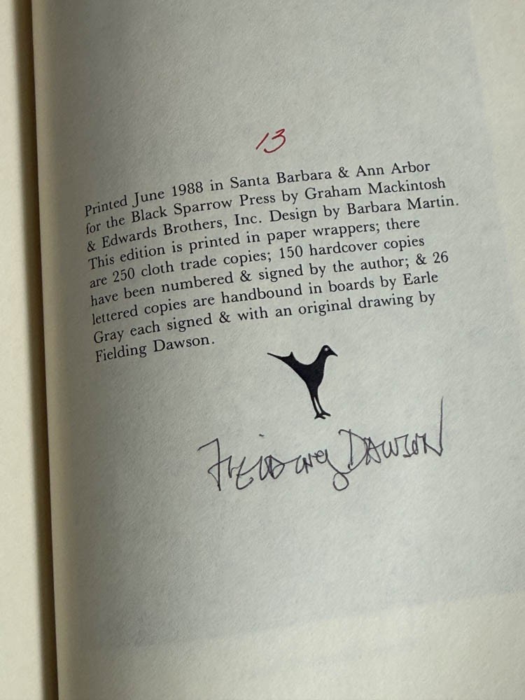 Fielding Dawson Will She Understand Signed Modern First Editing w/RARE Ephemera!