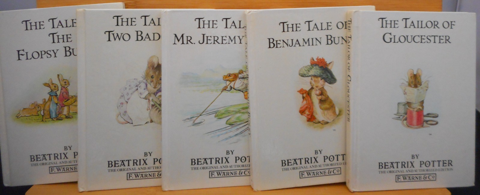 Lot 5 Vintage Beatrix Potter Peter Rabbit Books 3-4-5-7-10 HB READ Apx 5.5×4.25″