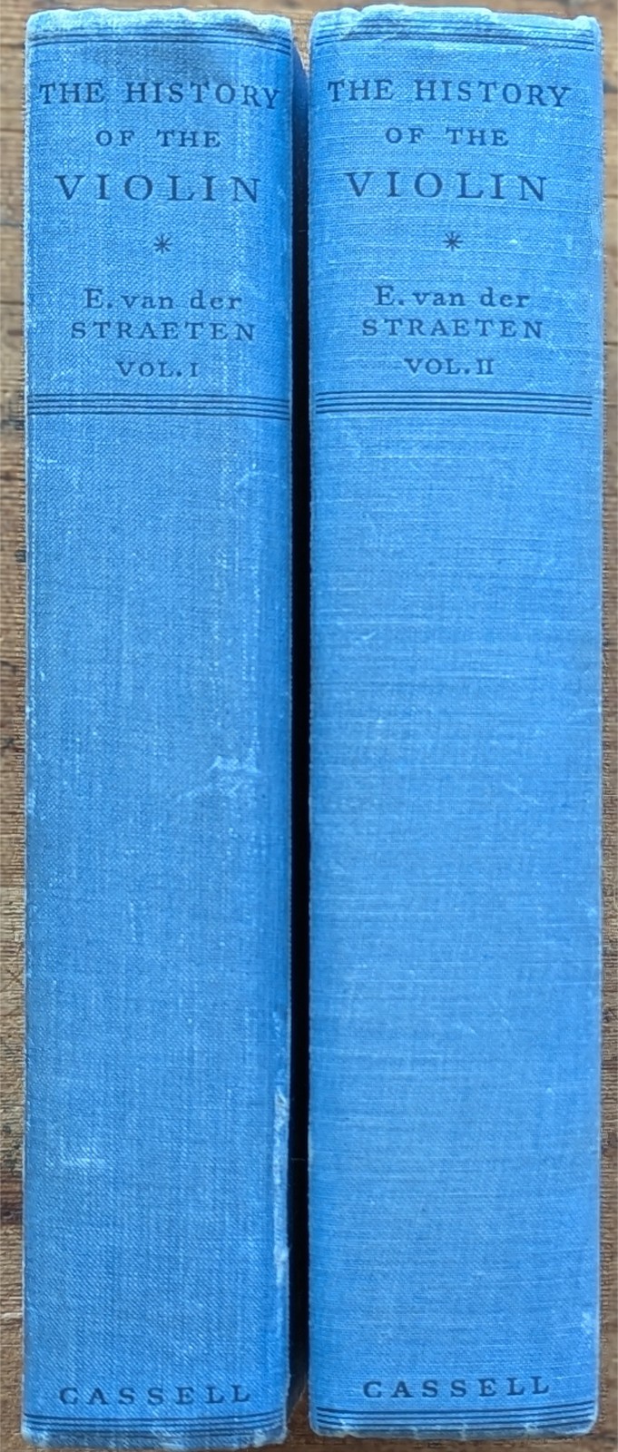 THE HISTORY OF THE VIOLIN 2 VOLUMES BY E. VAN DER STRAETEN 1. Edition 1933 VG