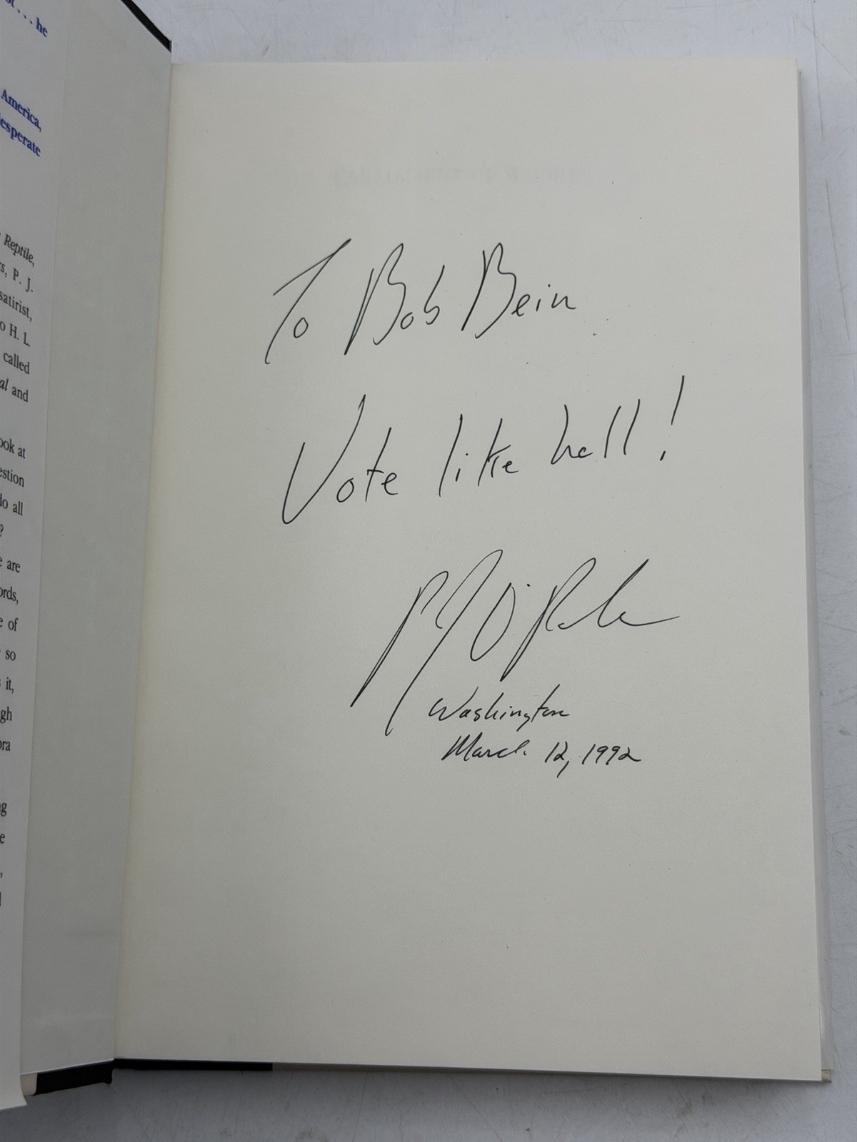 P. J. O’ROURKE – Signed 1st Ed – PARLIAMENT OF WHORES – Goverment, Humor Classic