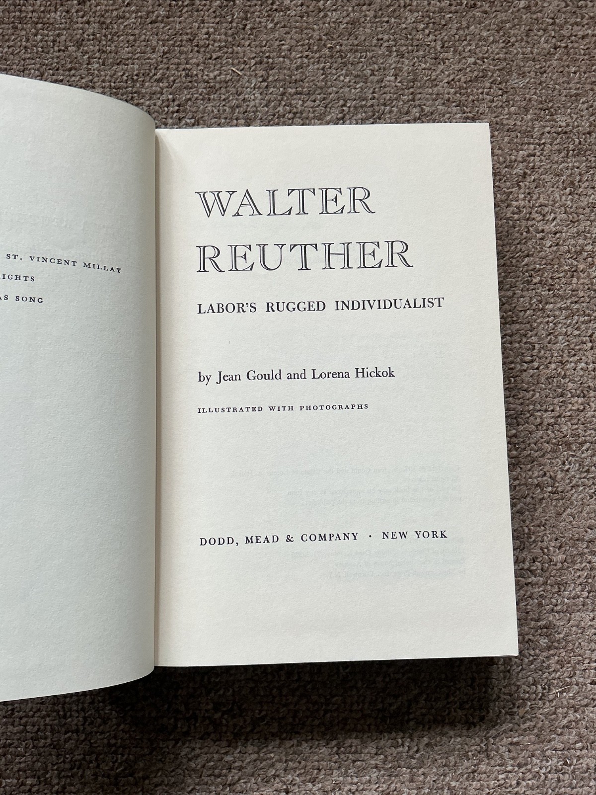 Walter Reuther Labor’s Rugged Individualist Gould Hickok 1972 HC DJ