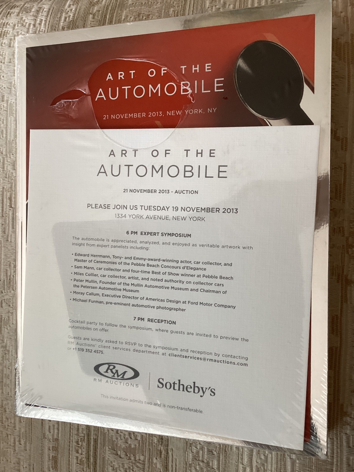 Art Of The Automobile Catalog – Sotheby’s / RM Auctions – 2013 – NYC – Sealed!