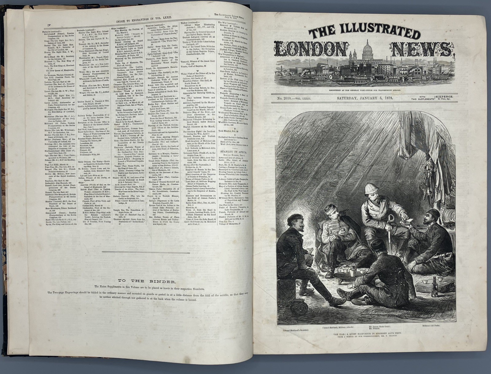 The Illustrated London News 1878 Vol 72 Kaffir War & Stanley Africa Special No
