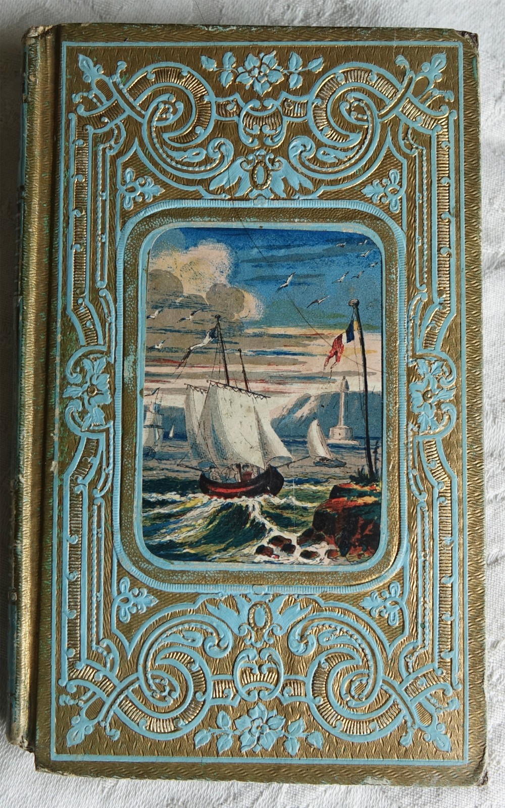 1855 Cartonnage Romantique French Romantic Binding Vie de Duquesne Ship Maritime
