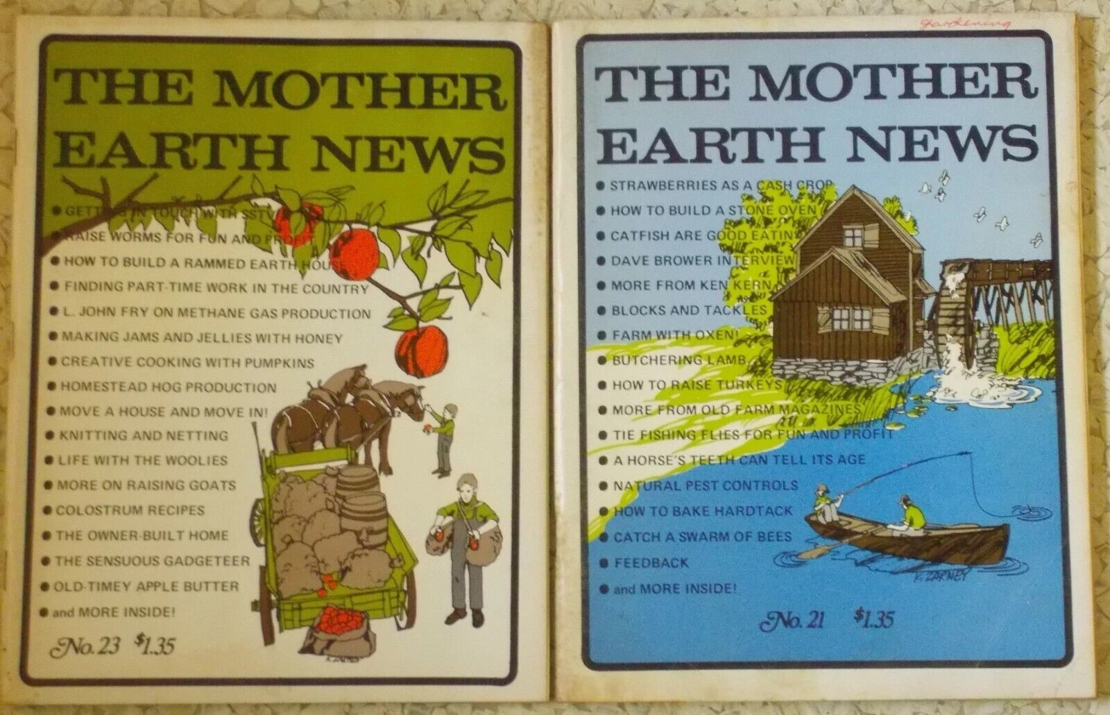 2 Mother Earth News Magazine 1973 self-sufficiency land family skills nostalgia